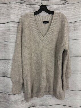 Express Oversized Fuzzy V-Neck Sweater Size M